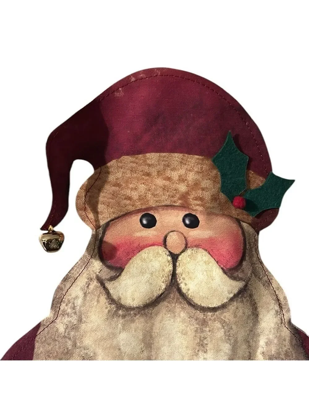 Old World Santa Vintage Christmas Coated Fabric Door Panel or Wall Hanger